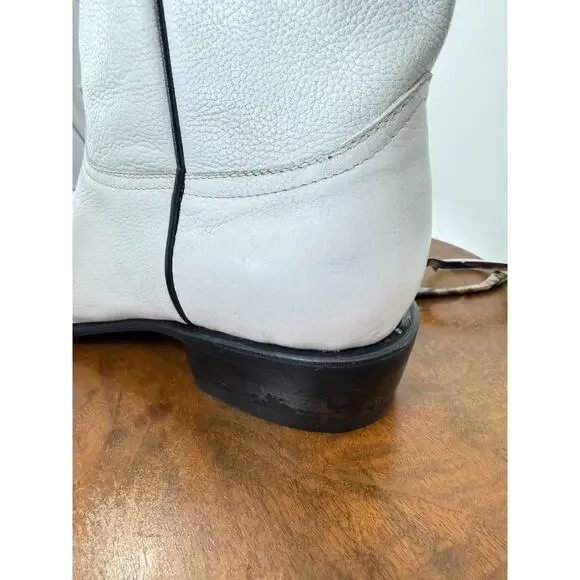 Caminos 14" Tall White Leather Western Boot US Mens 11.5 #0135C Made In Mexico - Picture 10 of 16